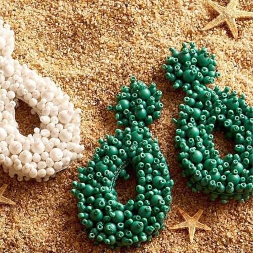 LUNA CHIAO Melayna Drop Earring Bohemian Boho Style Handmade Beaded Stacked Statement Earrings for Women