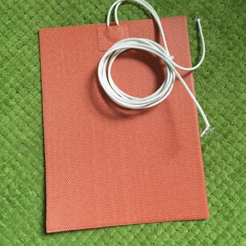 24V 200W 300mmx300mm Silicone Heater Bed Pad Flexible Waterproof Heater Pads For 3D Printer Heat Pads Engine Oil Pan Red