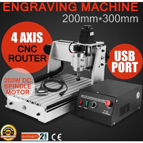 From EU Warehouse)3020 4 AXIS CNC ROUTER ENGRAVING MACHINE Updated Router Drilling and Milling Machine 4 Four Axis