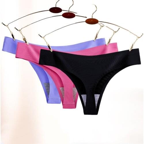 Women Thong Ice Silk Seamless Underwear Low Waist WomenS Thong Sexy Lingerie WomenS Panties 4xl Plus Size