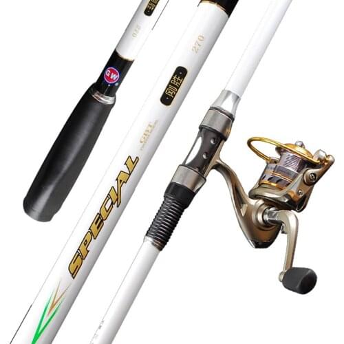 Super Hard Fishing Set Long-throw Pole Carbon Fiber Long Telescopic Fishing Rod with Reel Ultra Light Power Hand Rod 2.1-4.5m