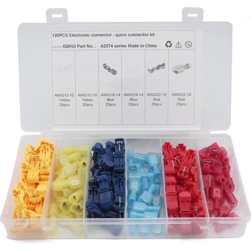 T-type Free-break Fast Nylon Insulated Terminal Block Combined Connector Joint A2574 120 pcs per Set