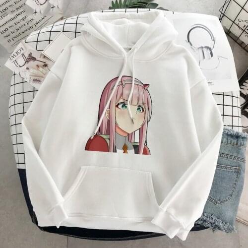Sweat Casual Harajuku Winter Zero Two Graphic Retro Anime Hoodie Womens Gothic Crew Neck Hoodie Spring and Autumn Sweatshirt