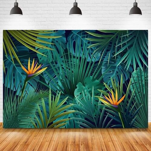 Tropical Forest Jungle Green Leaves Summer Backdrop For Baby Birthday Portrait Photocall Photography Background For Photo Studio