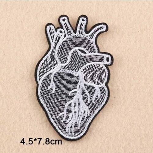 Punk Heart Iron on Novelty Embroidered Clothes Patch For Clothing