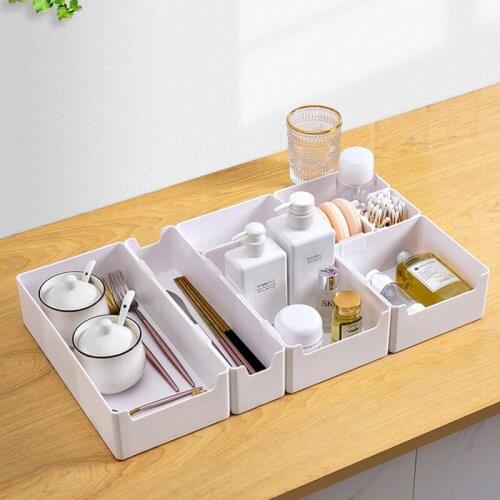 Drawer Storage Box Plastic Desk Drawer Organizers For Makeup Bathroom Office Kitchen Cabinet Drawer Storage Box Container