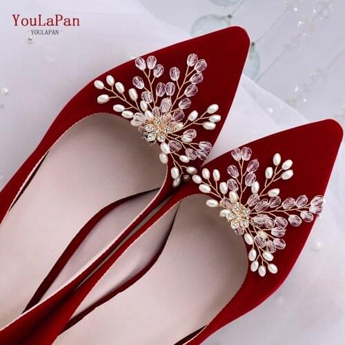 YouLaPan X10 Transparent Crystal Shoe Clip Rhinestone Pearl Bridal Accessories for Wedding Shoes Hot Sale High Heel Shoe Buckle