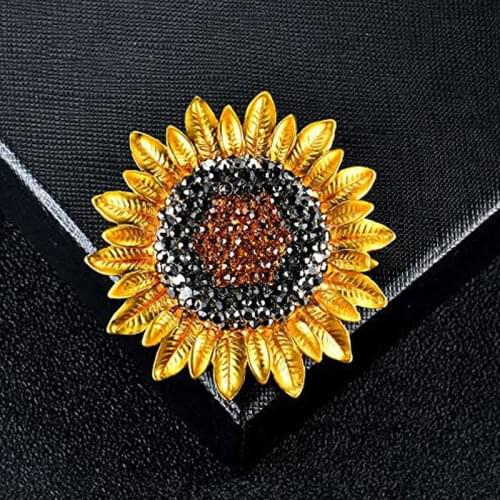 Fun creative daisy bee brooch coat girl insect flower Sunflower rhinestone pin accessory brooches holiday gift