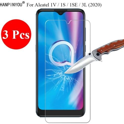 3 Pcs/Lot New 9H 2.5D Tempered Glass Screen Protector For Alcatel 1V / 1S / 1SE / 3L (2020) Plus Protective Film + Clean Tools