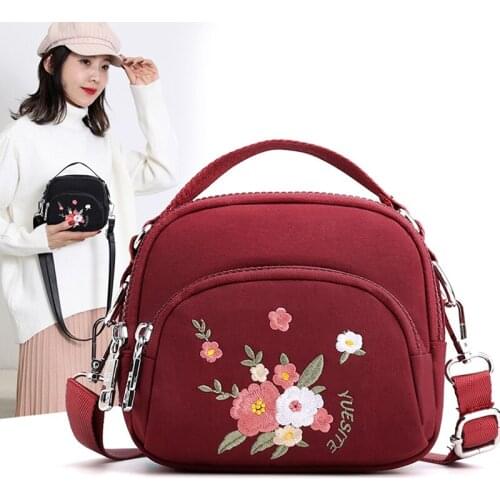 Women Top-handle Shoulder Bag Designer Handbag Famous Brand Nylon Female Casual Shopping Embroidery Crossbody Bag Messenger Bags