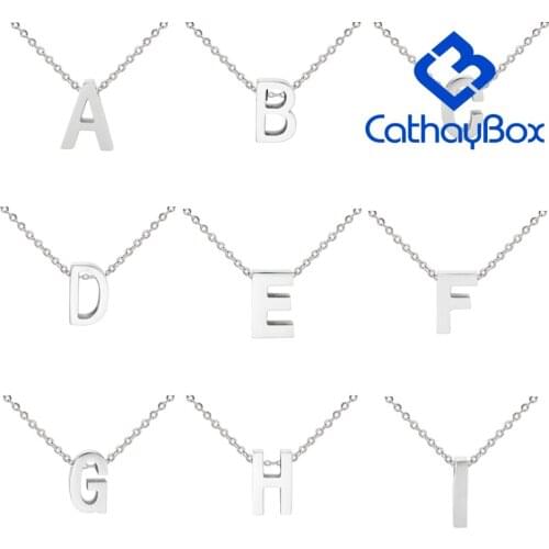 Womens Roman English Letter Necklace A-Z Charm Pendant Silver Color Stainless Steel Jewelry 18"