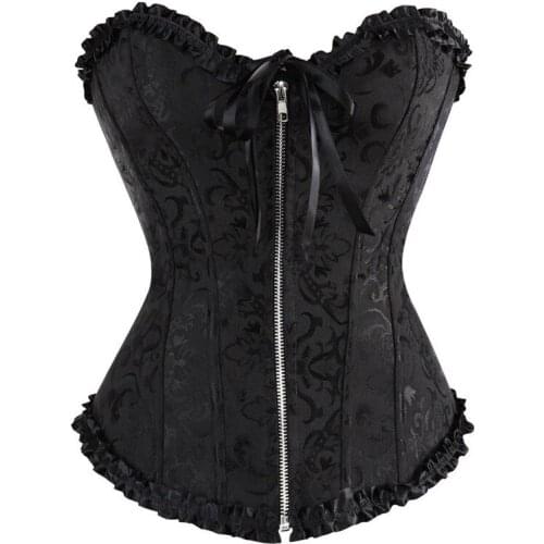 Women Corset Evening Dress Wedding Lace Zipper Garment Waist Belt Underwear Underbust Bustiers Body Corselet For Ladies Lingerie