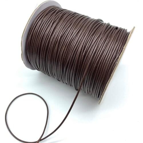 0.5mm 0.8mm 1mm 1.5mm 2mm Brown Waxed Cotton Cord Waxed Thread Cord String Strap Necklace Rope For Jewelry Making