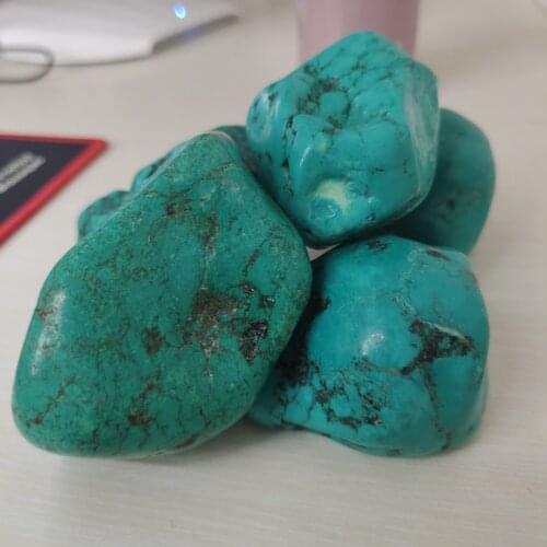 1pcs Natural green turquoise tumbled stone kallaite healing crystals meditation reiki healing stones natural crystal gemsto