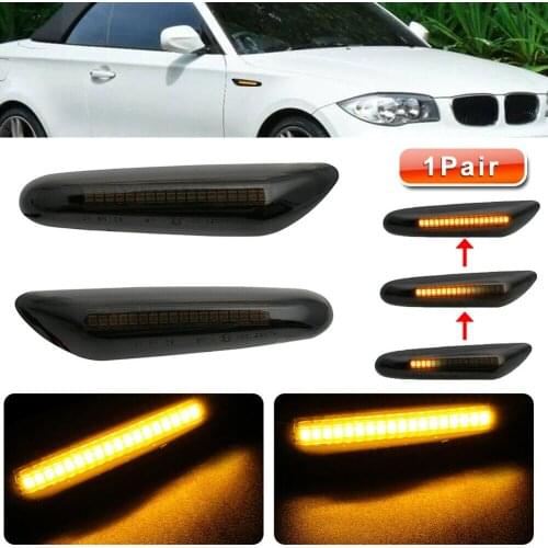 2 Pcs Dynamic LED Side Marker Turn Signal Lights For BMW E90 E91 E92 E93 E46 E60 E82