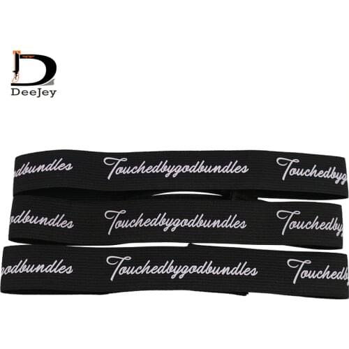 30x560mm spandex elastic headbands for wigs head tie with hook and loop end black custom printed wraps made to melt wig tie belt