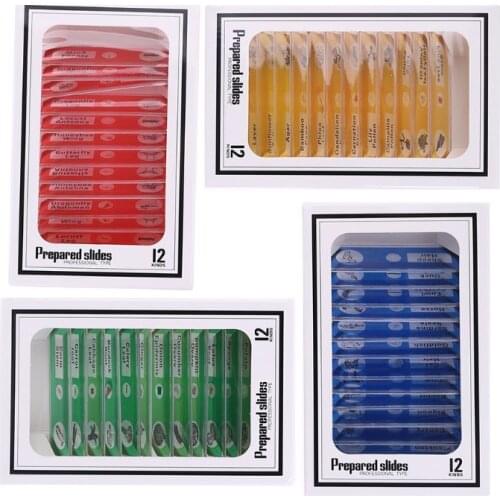 48pcs/set Kids Plastic Prepared Microscope Slides Biological Specimen Sample