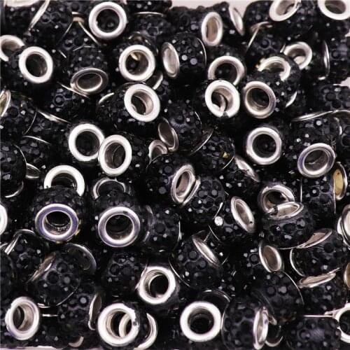 50Pcs Wholesale Lots Bulk Large Hole Glass Beads Charms fit Pandora Bracelet Chain Necklace Earrings for DIY Jewelry Making