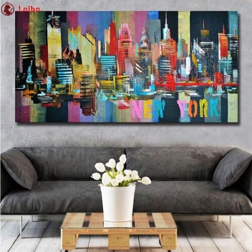 Diamond mosaic full square diamond embroidery icon Abstract graffiti art, urban landscape 5d diy diamond painting 100