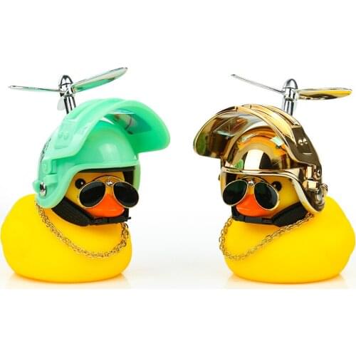 Duckling Helmet Bamboo Car Swing Motorcycle Electric Car on-board Ornaments Inside The Exterior Mirror Creative Ornaments