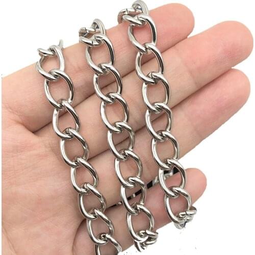 1meter Width 6mm 8mm 9mm Stainless Steel Big Size Extend Necklace Chains For Bracelet Extension Chain DIY Jewelry Components