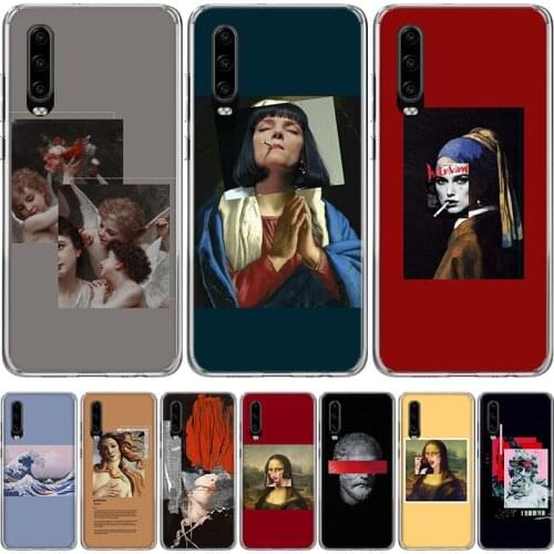Art Aesthetic Van Gogh Mona Lisa David Phone Case for Huawei P30 P40 P20 P10 Mate 20 10 30 Lite Pro P Smart Z Plus + Art Luxury