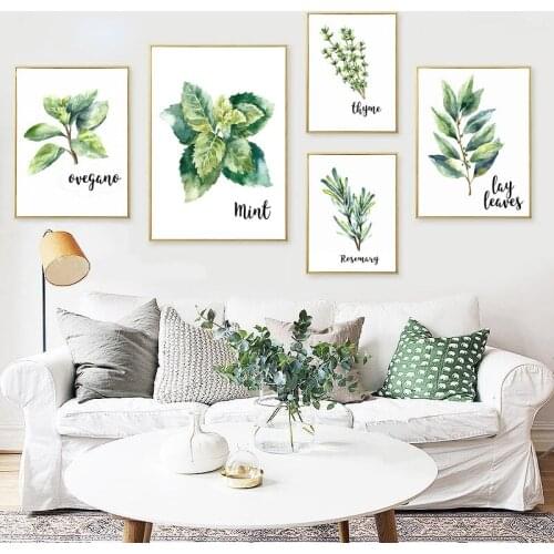 Living Room Decorative Painting Green Vegetation Plant Restaurant Bedroom Hipster Hanging Painting Porch Mural Wall Painting
