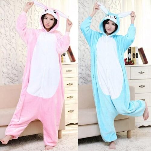 Adult Kigurmi Flannel Onesies Rabbit Pajamas Autumn Winter Jump Suits for Women