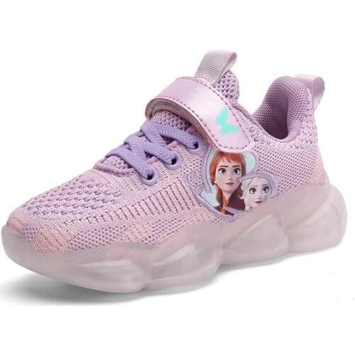 Disney Frozen girls sneakers, jogging shoes, Princess Elsa, cartoon, children Tennis shoes, new autumn , sizes 26-37