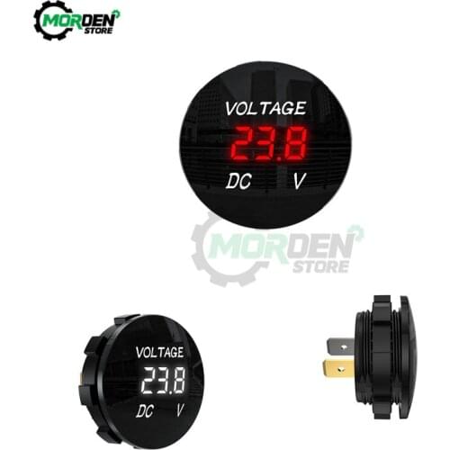 Round Waterproof Motorboat Motorcycle Voltmeter DC5V-48V LED Panel Digital Tester Monitor Display Voltmeter Dropship