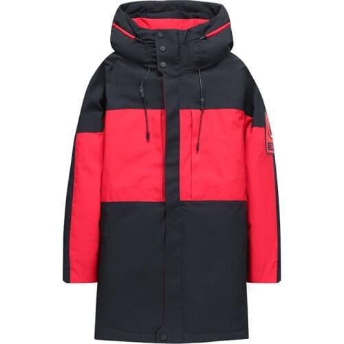 -30 Mens Grey Duck Down Winter Jacket Pop Pop Fashion Patchwork Hooded High Quality Casual Male Coat Men Superior Down Parka