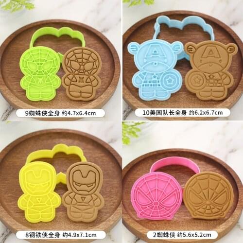 The Avengers Ironman Spiderman Cookie Cutter Set Reusable Baking Cartoon Cake Baking Tools Plastic Cookie Home Party Supplies