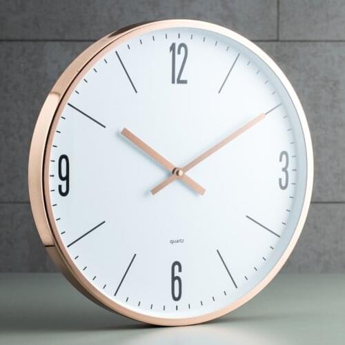 Nordic Wall Watch Modern Design Clock Bedroom Waterproof Quiet Minimalist Loft Stylish Rose Gold Decor Duvar Saati Home Timer