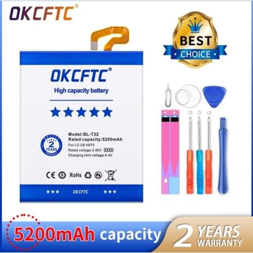 NEW OKCFTC 5200mAh BL-T32 Battery For LG G6 G600L Battery G600S H870 H871 H872 H873 LS993 US997 VS988