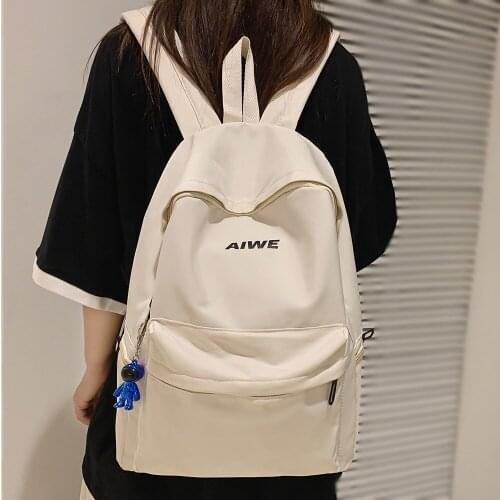 Women Men Solid Color Travel Backpack Boy Girl Cool Harajuku College Bag Laptop Student Book Bag Fashion Ladies Backpacks Female