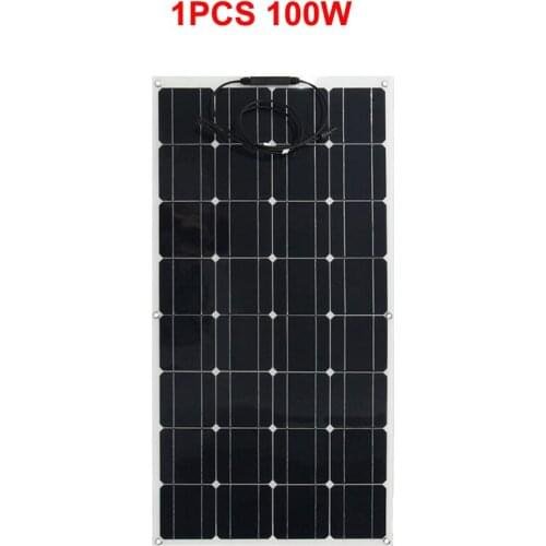 Panel Solar Flexible monocristalino para batería de coche, 100W