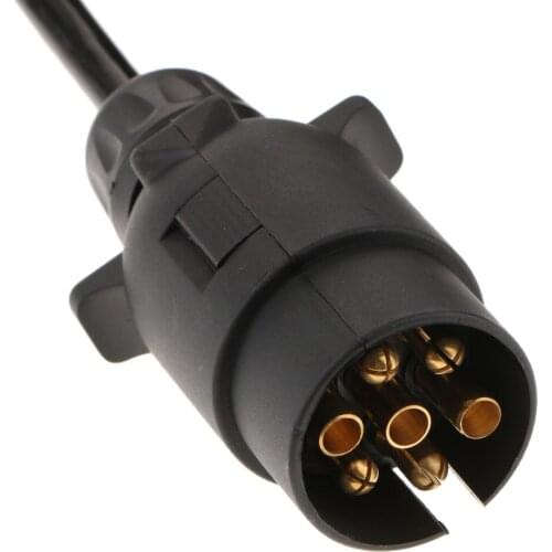 7 Pin to 7 Pin Round Trailer Boat RV Connector Plug Light Adapter 2 Meters