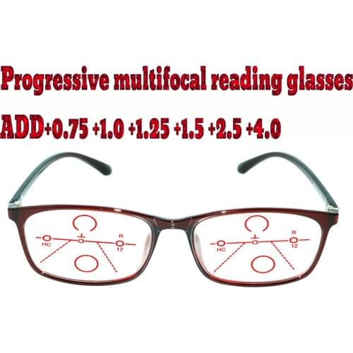 Progressive Multifocal Anti Blu Light Reading Glasses Red Metal Frame Men Women High Quality +1 +1.5 +1.75 +2.0 +2.5 +3 +3.5 +4