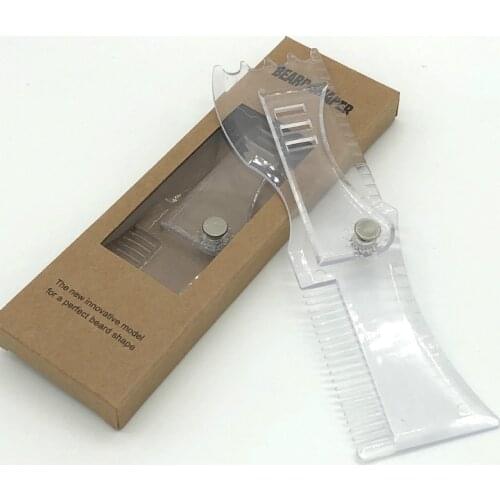 New ArrivalsTransparent Mens Beards Combs Men Beard Shaping Styling Template Comb Beauty Tool for Hair Beard Trim Templates