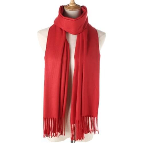Imitation Cashmere Scarf Solid Color Thickening Cashmere Long Scarf Winter Tassel Scarves Shawl Female Women Wraps Ladies Shawl