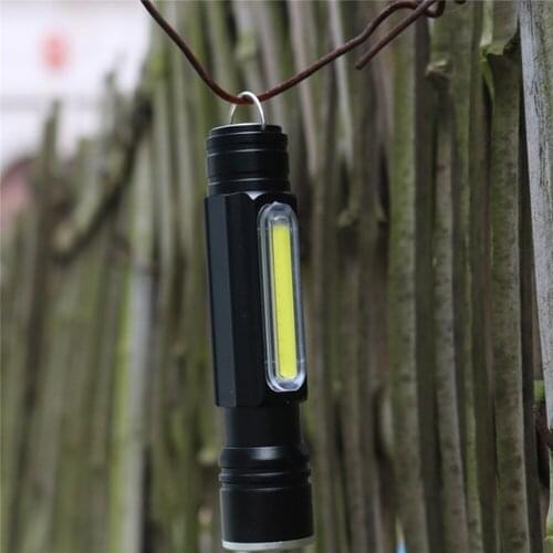 LED Strong Light Cycling Light High Power Flashlight Zoomable Retractable T6 COB Side Light USB Charging Torch Bike Lamp