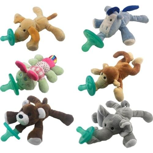 Lovely Infant Baby Boys Girls Child Cuddly Plush Animal Dummy Pacifiers Orthodontic Nipples Baby Boy Baby Girl Pacifier 0-1 Year