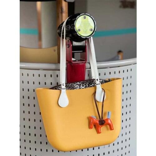 EVA Shopping Bag Color Silicone Handbag Women Fashion Simplicity Wear Resistant Tote Bag Yellow Color 2021