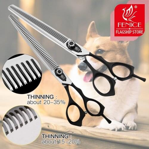 Fenice High Quality Professional 8.0inch pet grooming scissors for dogs cutting thinner shears scissors with fine tooth