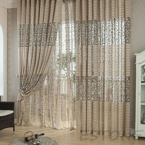 Hot Grey Striped Pachira Drape Balcony Bedroom Living Room Window Drape Curtain