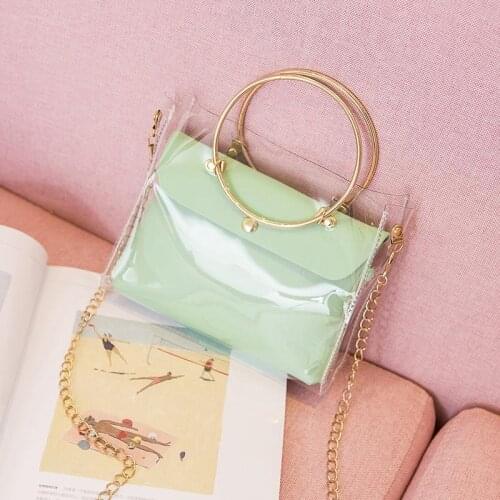 Bag women 2021 new summer transparent jelly bag Korean chain messenger composite Tote shoulder bag