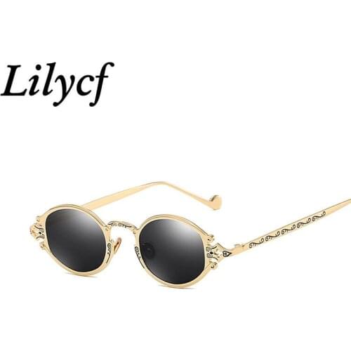 Street Shooting New Ladies Glasses Retro Steampunk 2021 New Sunglasses Gothic Oval Frame Carved Brand Designer Eyewear