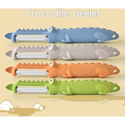 1Pcs Ceramic Peelers&Zesters Creativity Fruit Vegetable Tools Potato Peelers Wheat Stalks Handle Lovely Crocodile Shape gadgets