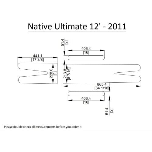 2011 Native Ultimate 12 Kayak Boat EVA Decking Mat Pads Kit 1/4"