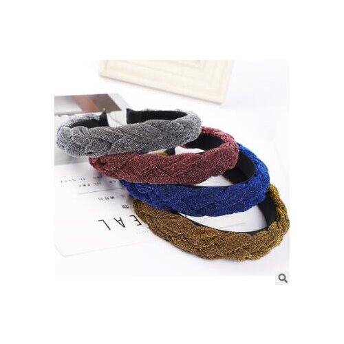 40pcs/lot DIY Multi Fabrics Simple Fil-Lumiere Headband Hemp Flowers Pigtail Wide Head Bands Hair Styling Tools Accessory HA968